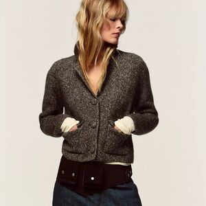 Zara Brown Wool Blend Cardigan